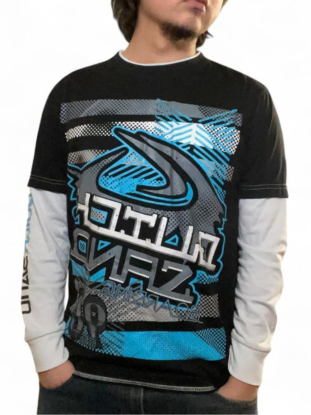 Vintage Quiksilver‎ Quicksand Boarding Co Layered Long Sleeve T-Shirt